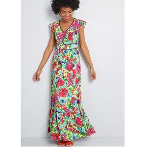 ModCloth Eyes On You Floral Maxi Dress Size M